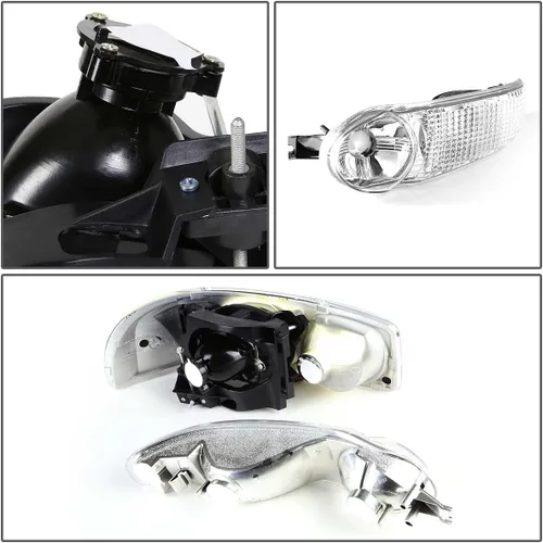 Vista 4 de DNA Motoring HL-HPL-GMCD004P-CH-CL1 Conjunto de faro delantero lado del pasajero)