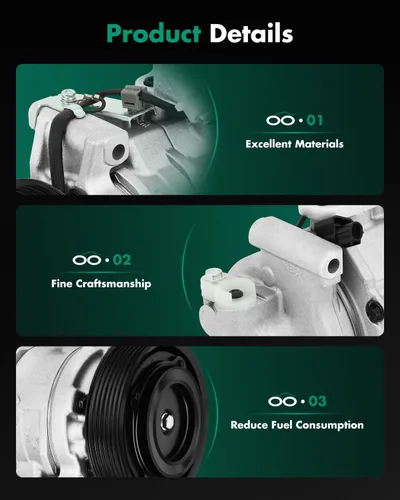Vista 112 de SCITOO Compresor de CA para T-oyota Yaris 1.5L 2007 2008 2009 2010 2011 2012 2013 AC Compressor 639839 157318 158318 6512467