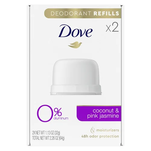 Vista 20 de Dove Kit de inicio de desodorante recargable 0% aluminio coco y jazmín rosa desodorante libre de aluminio 1.13 oz
