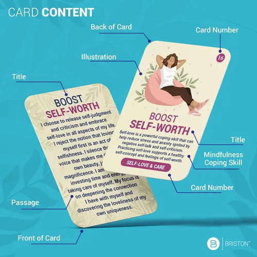 Vista 2 de Pulso de positividad: 50 tarjetas de autocuidado y alivio del estrés para la ansiedad - Meditación consciente, técnicas de reflexión y afirmación