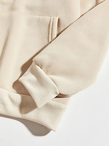 Vista 3 de Floerns Sudadera con capucha de manga larga con cordón y estampado gráfico de letras para mujer