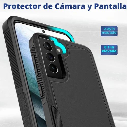 Vista 4 de Funda para Samsung Galaxy S21 Plus: funda protectora de doble capa resistente para teléfono celular a prueba de golpes con protector de pantalla