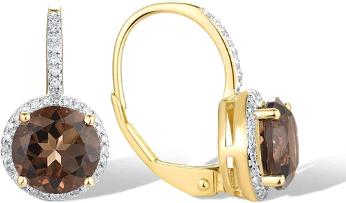 Vista 2 de Santuzza 10K Solid Gold Genuine Diamond Leverback Dangle Earrings for Women