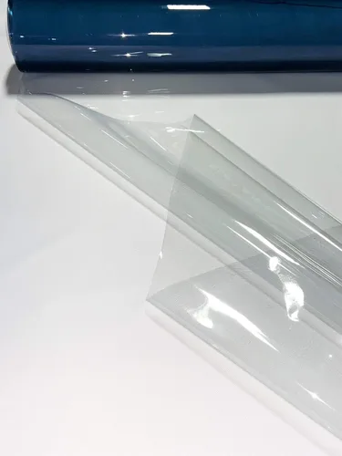 Vista 5 de Vinilo marino transparente calibre 20, doble pulido, 54 pulgadas de ancho por 5 yardas