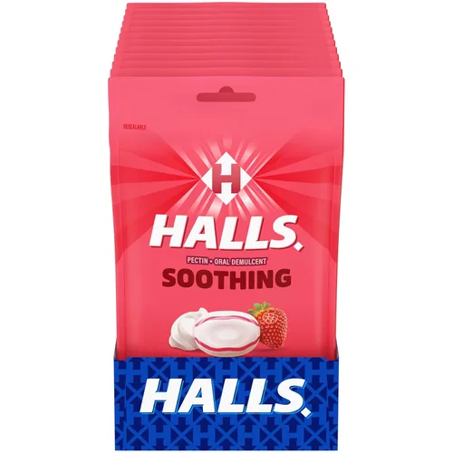 Vista 18 de HALLS Gotas de garganta calmantes para la garganta, 12 bolsas de 25 (300 gotas en total)