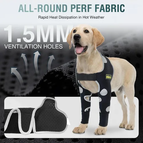 Vista 4 de Codera para perro y pierna delantera para perro para dejar de lamer, protector de codo de perro y coderas de higroma para perros, mangas