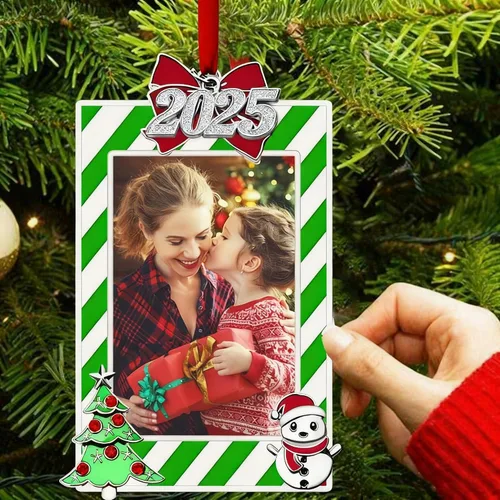 Vista 2 de ZUNON Marco de fotos de Navidad para exhibir imágenes, decoración colgante, marcos de fotos para el hogar de vacaciones, fiestas, decoración