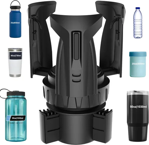 Vista 8 de Expansor de portavasos para automóvil, adaptador extensor de portavasos con brazo expandible y base ajustable, compatible con Yeti Ramblers de 14 a