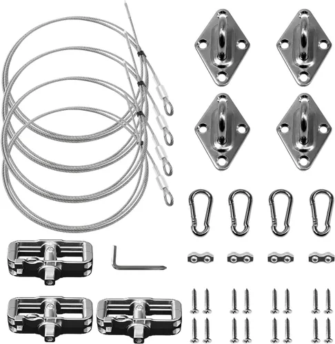 Vista 9 de ECOOPTS Kit de accesorios para toldo con tensores de 6 pulgadas para instalación de toldo rectangular
