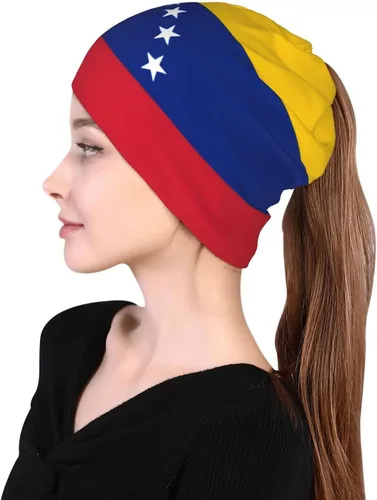 Vista 6 de Gorros de gorro con bandera, gorro de calavera haitiano, bufanda para mujeres y hombres