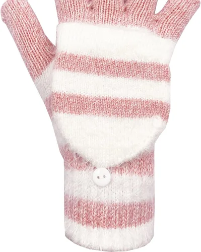 Vista 88 de Beurlike Guantes de invierno para mujer, de lana cálida, a prueba de viento, convertibles, sin dedos