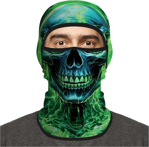 Vista 2 de Pasamontañas para hombres y mujeres, para verano, motocicleta, ciclismo, pesca Calavera 04