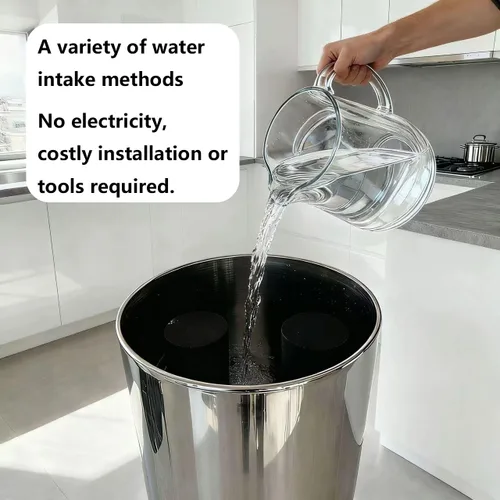 Vista 7 de Sistema de filtro de agua por gravedad de ultrafiltración de 2.25 G, sistema de encimera de acero inoxidable 304 con 2 filtros, grifo de metal