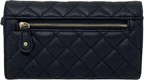 Vista 3 de Steve Madden Billetera triple para mujer, Acolchado negrodorado