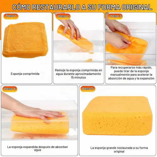 Vista 3 de Tioncy 6 esponjas grandes a granel de 7.5 x 5.5 x 1.9 pulgadas, lechada de espuma para lavado de autos, esponja de limpieza y lavado, espuma