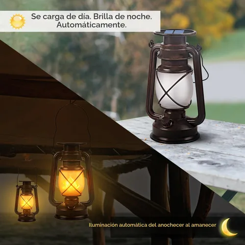 Vista 2 de Marlrin Linternas solares impermeables para exteriores, paquete de 2 luces