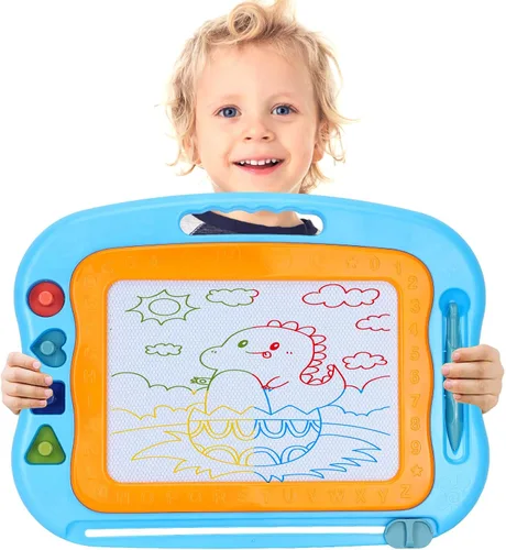 Vista 8 de BABLOCVID - Pizarra magnética para dibujar, juguetes para niños pequeños para niños y niñas, pizarra de garabatos borrable de 15 pulgadas
