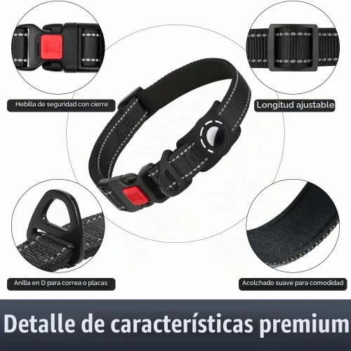 Vista 5 de Collar reflectante para perros pequeños con soporte de silicona