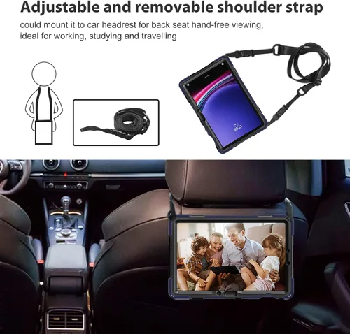 Vista 7 de ProCase Funda resistente para Galaxy Tab S10 2024/Tab S9 FE/ S9 / S8 / S7 de 11 pulgadas para exteriores con soporte para bolígrafo S, funda