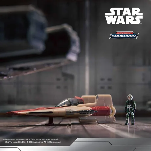 Vista 6 de Star Wars Micro Galaxy Squadron A-Wing - Vehículo de clase de armadura ligera de 3 pulgadas con accesorio de micro figura de 1 pulgada