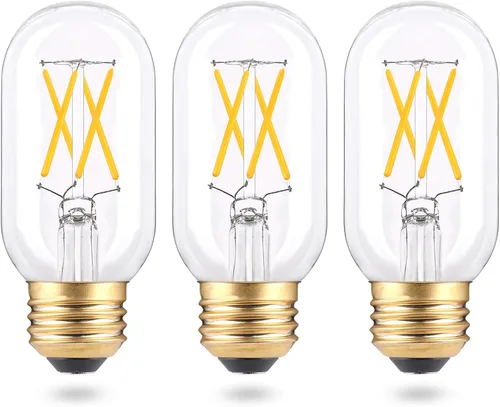 Vista 10 de T45 Bombilla Edison vintage, bombilla tubular LED antigua de 2 W, 3000 K, blanco suave, equivalente a 25 W, 200 lúmenes, 110-130 voltios, lámpara