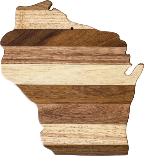 Vista 25 de Totally Bamboo Rock & Branch Shiplap Series Tabla de Cortar de Madera con Forma del Estado de Alabama y Bandeja para Servir Charcutería, Incluye