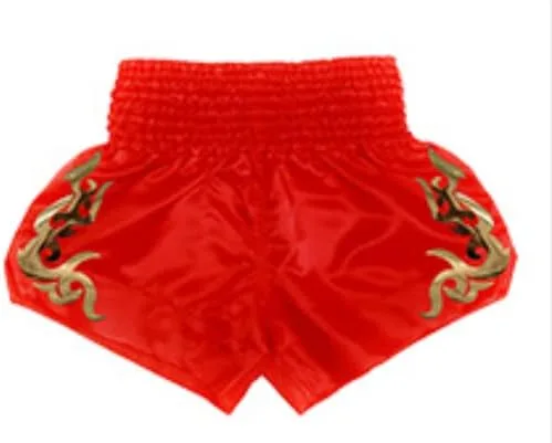 Vista 2 de Pantalones cortos clásicos de Muay Thai para hombres y mujeres, boxeo, kickboxing, artes marciales mixtas, ropa de lucha BJJ, entrenamiento