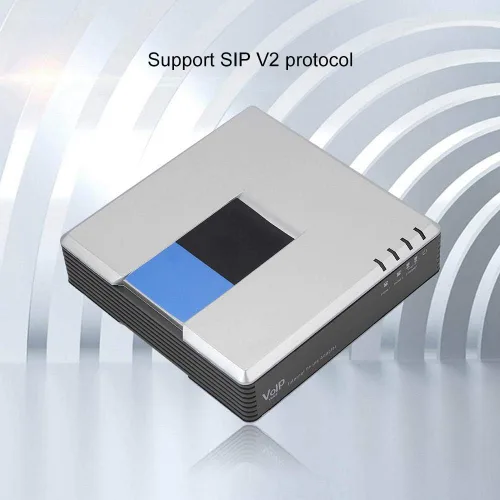 Vista 5 de Puerta de enlace VoIP desbloqueada, adaptador de teléfono de Internet PAP2T con 2 puertos para fax de soporte de voz sobre IP y voz múltiple