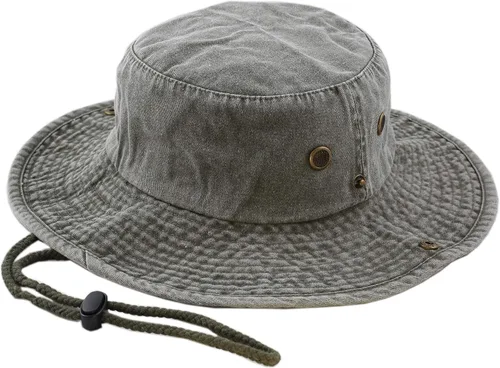 Vista 23 de The Hat Depot - Sombrero de safari, de algodón lavado a la piedra, de ala ancha, plegable, doble cara y sombrero de pesca