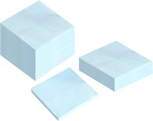 Vista 10 de 100 paquetes de servilletas de cóctel de 2 capas, servilletas de postre plegadas de 5 x 5 pulgadas, servilletas desechables para cena, boda