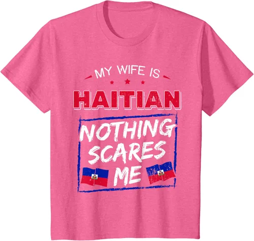 Vista 39 de My Wife Is Haitian Republic of Haiti Heritage Roots - Camiseta con bandera, Negro, S