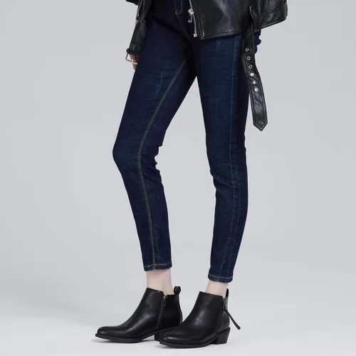 Vista 5 de Rollda Botines de tacón bajo para mujer, con cremallera lateral, botas cortas para mujer