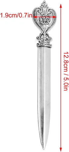 Vista 2 de Abrecartas, cuchillo de hierro fundido de estilo rústico antiguo de lujo con mango de agarre ergonómico para cortar sobres de papel abierto