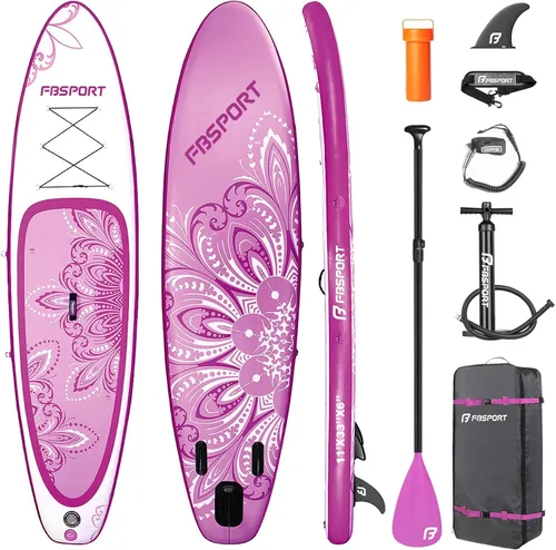 Vista 11 de FBSPORT Tabla de remo de pie prémium de 11 pies, tabla de yoga con accesorios de SUP y bolsa de transporte, amplia posición, control de surf