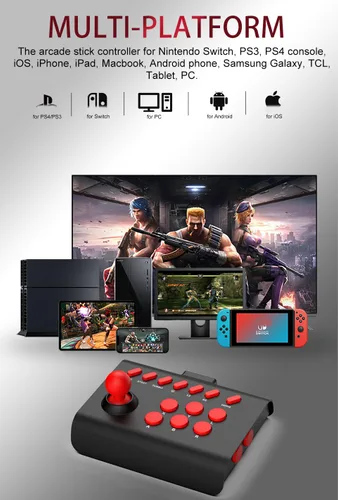 Vista 2 de arVin Arcade Fight Stick Joystick Game Controller for iPhone iOS Android PC Fighting Stick for Nintendo SwitchPS3PS4 Arcade Rocker Gamepad with