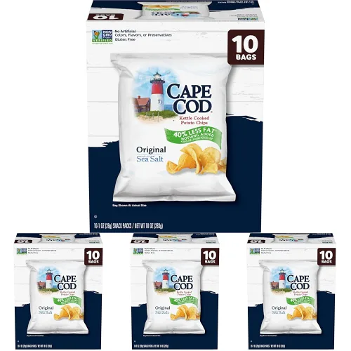 Vista 13 de Cape Cod Papas fritas, chips originales menos grasos, bolsas de aperitivos de 1 oz, 10