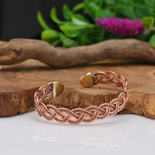 Vista 20 de Handmade Elegant Copper Bracelet for Women - Pure Copper Bracelet for Pain Relief and Stress Relief - Adjustable Entwisted Copper Bracelet to Fit