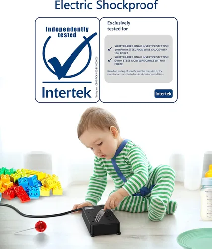 Vista 3 de Regleta de alimentación para exteriores resistente a la intemperie con USB, protector de sobretensiones impermeable, 3 puertos USB, 6