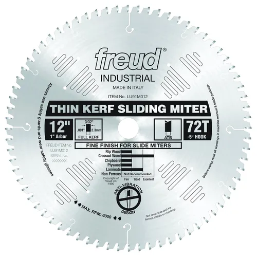Vista 7 de Freud LU91M010: Hoja de sierra de inglete compuesto deslizante de corte fino de 10 "x 60T