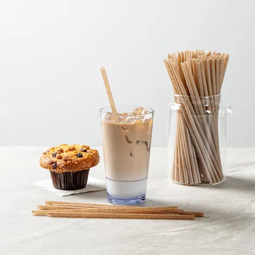 Vista 6 de Restaurantware-Basic Nature Disposable Straws,Sustainable Straws - Sturdy, Won't Alter Flavors, Brown PLA/Coffee Ground Straw, For Hot And Cold