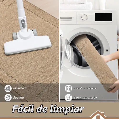 Vista 6 de BEQHAUSE - Tapete para puerta de 20 x 32 pulgadas, antideslizante, lavable para interiores, color beige