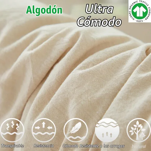 Vista 3 de Brandream Conjunto de Ropa de Cama para Cuna Unisex Bebé Niña Niño 3 Piezas Beige Sólido Boho Chic de Granja Volantes Cálido 100% Algodón Lavado