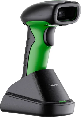 Vista 11 de NETUM Escáner de código de barras Bluetooth industrial QR, actualizado con base de carga, lector de código de barras inalámbrico 2D 1D 2600mAh