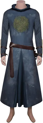 Vista 3 de Chahouk Disfraz de Elendil para hombre, disfraz de rey Gondor, bata larga, armadura de pecho, cinturón, chaleco, chaqueta medieval para Halloween