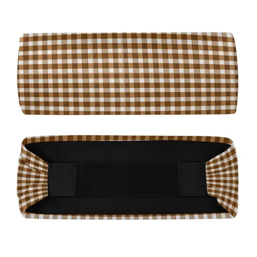 Vista 8 de Café Marrón Bronce Gingham banda elástica para el cabello para baloncesto baloncesto bandas elásticas para el cabello