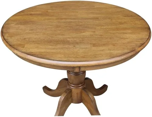 Vista 6 de Whitewood Industries International Concepts Mesa de pedestal redonda Pecan Nuez pacana