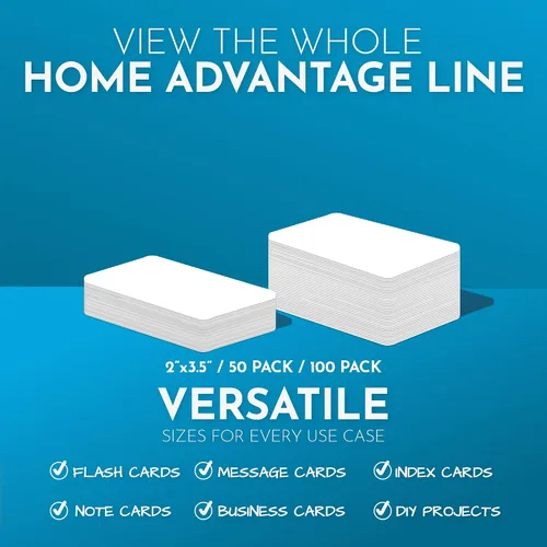 Vista 7 de Home Advantage Tarjetas de visita en blanco, mini tarjetas de palabras de índice de mensajes (paquete de 50)