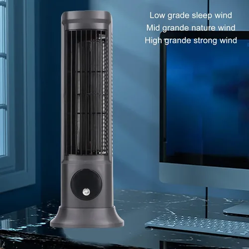 Vista 4 de Ventilador de torre de escritorio Oscillating Pro - Ventilador de mesa compacto de 10 pulgadas con 3 velocidades ajustables, ventilador de caja