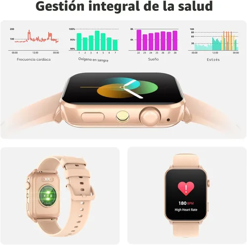 Vista 4 de Blackview Reloj inteligente para hombres y mujeres, reloj de fitness con pantalla táctil HD de 1.91 pulgadas con linterna, notificaciones Bluetooth