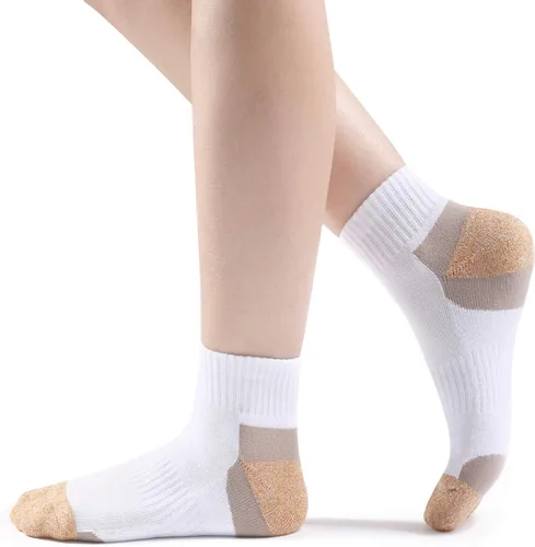 Vista 4 de Hepsibah Calcetines tobilleros deportivos para mujer, de algodón, gruesos, de corte bajo, para correr, paquete de 6